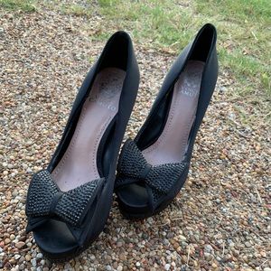 Black Platform Heel with Bows